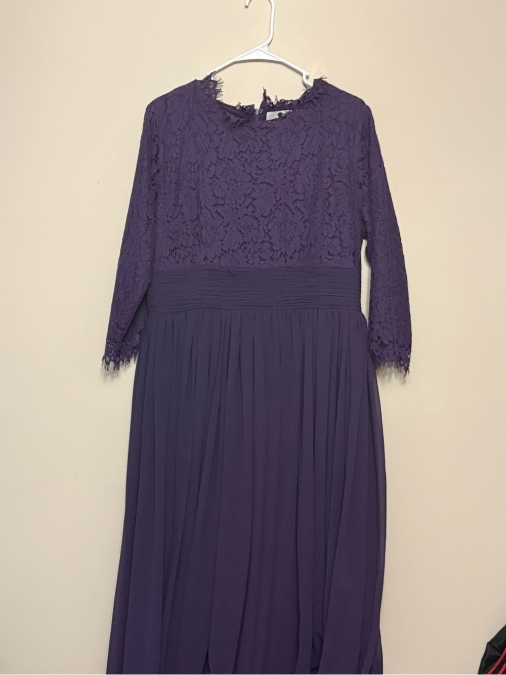 Dainty Jewells Purple Lace Bodice Formal Dress